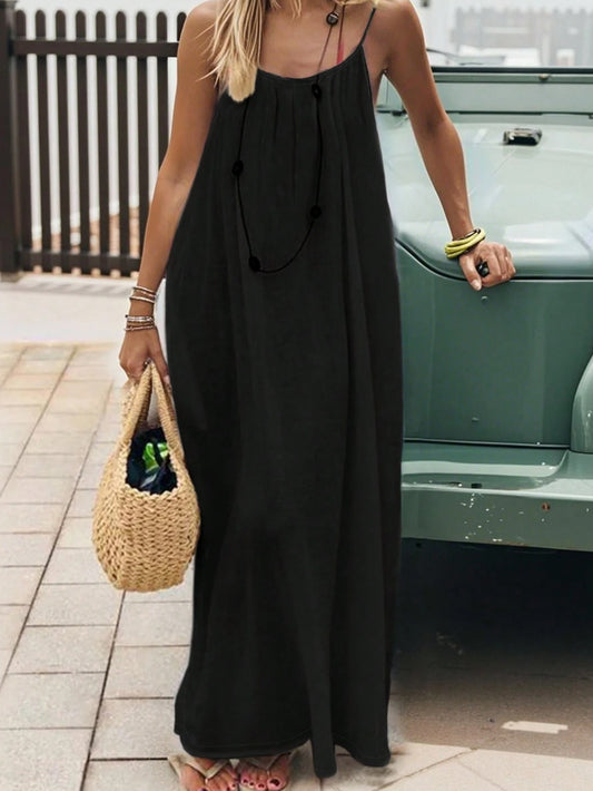 Casual Backless Spaghetti Strap Maxi Dress