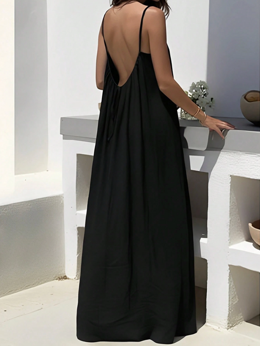 Casual Backless Spaghetti Strap Maxi Dress